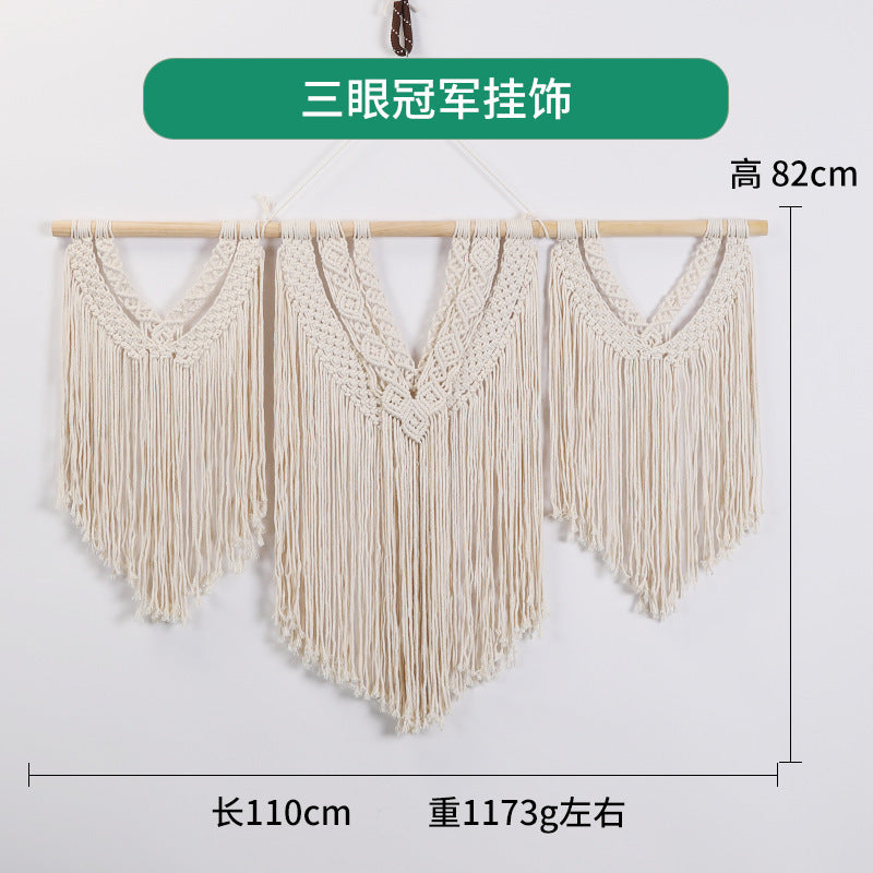 Handcrafted boho cotton rope wall tapestry from Wall & Willow (view 39)