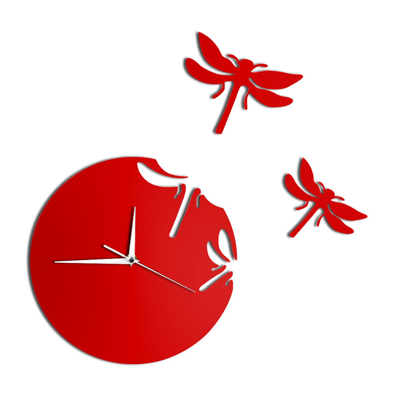 Laser-cut acrylic dragonfly wall clock from Wall & Willow (view 5)