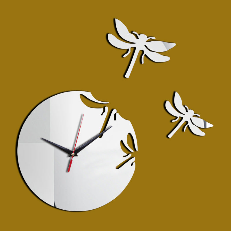 Laser-cut acrylic dragonfly wall clock from Wall & Willow (view 4)