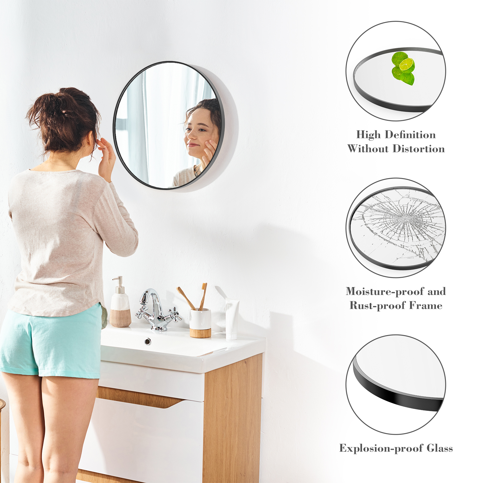 Round Metal Wall Mirror