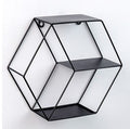 Modern three-tier hexagon iron wall shelf from Wall & Willow