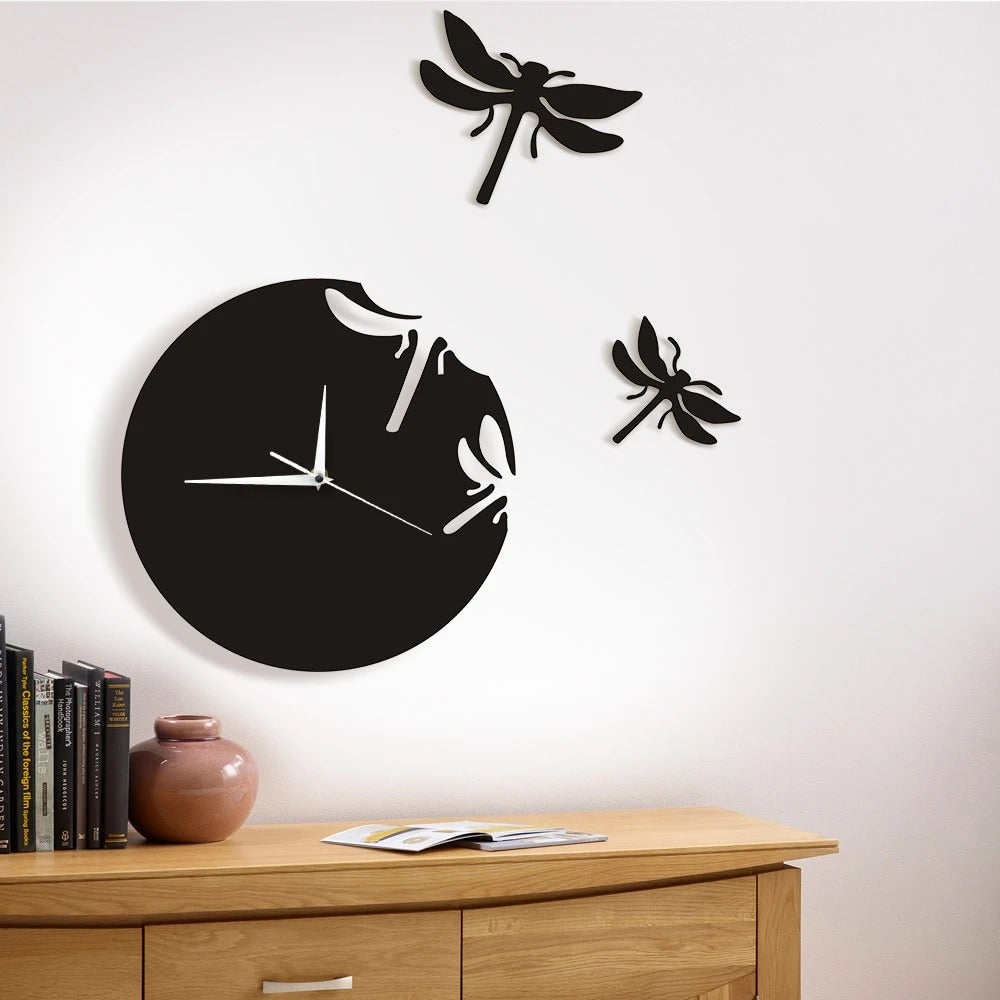 DIY Elegant Acrylic Dragonfly Clock