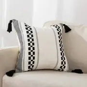 Boho-Chic Black & White Pillow Cover 18"