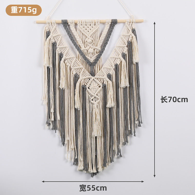 Handcrafted boho cotton rope wall tapestry from Wall & Willow (view 49)