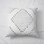 Boho-Chic Black & White Pillow Cover 18"